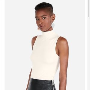 Ivory Express Sleeveless Mock Neck Tank NWT Medium